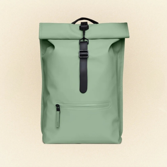 New Rains Rolltop Rucksack in Color Mineral NWT